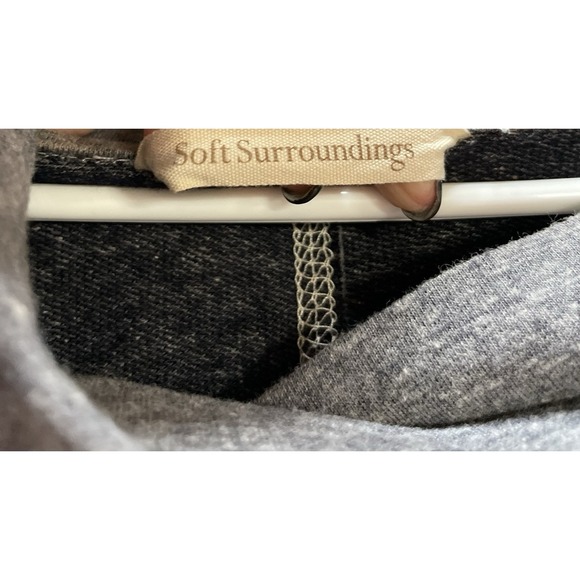 Soft Surroundings Brinley Top Women's Large Gray PullOver Pleated Cowl Neck - Picture 3 of 6